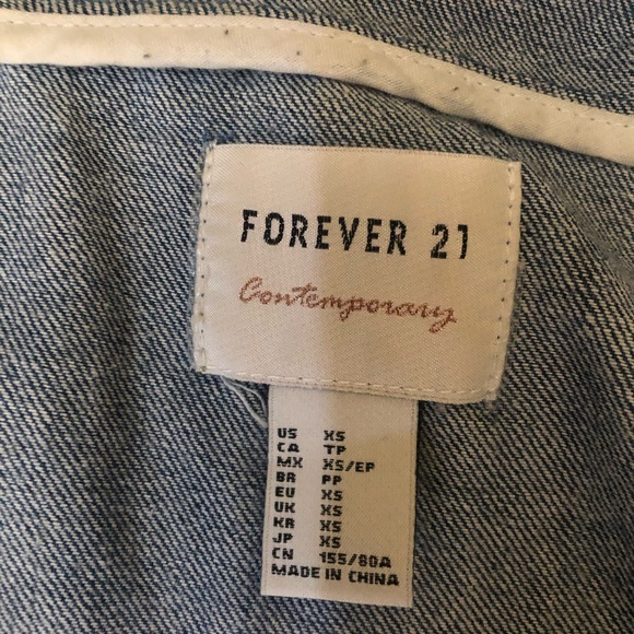 Forever 21 Oversized Hooded Denim Jacket - Picture 7 of 7